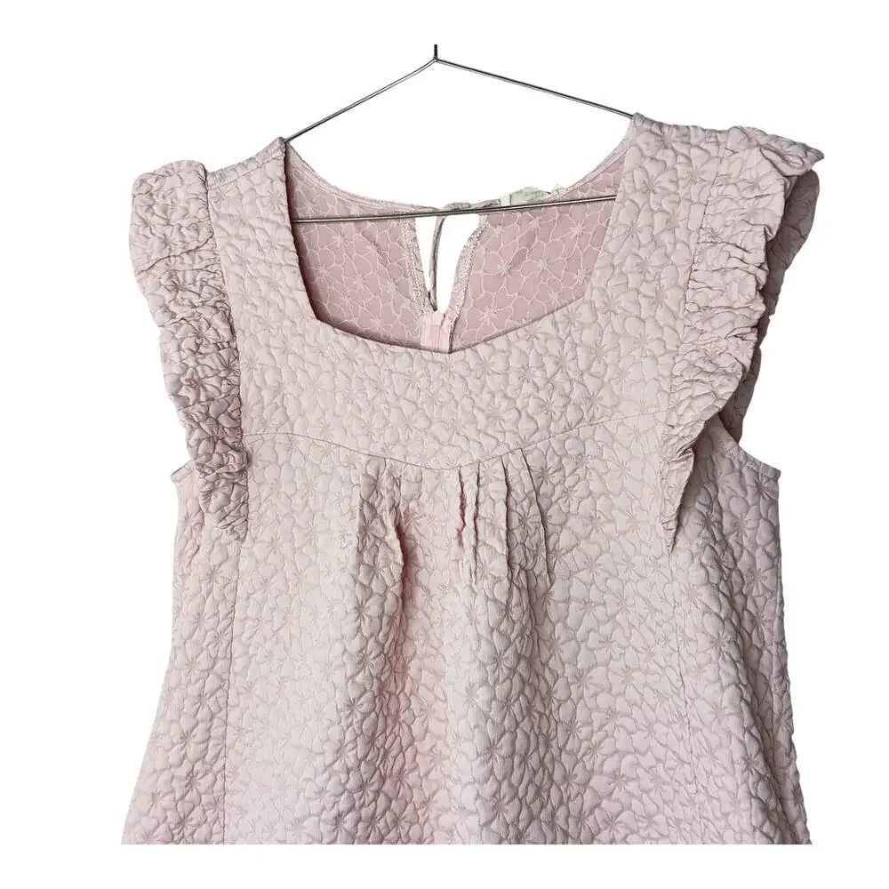 New with Tags Easel TEXTURED DRESS Pink Babydoll Dress SZ S - Picture 6 of 12